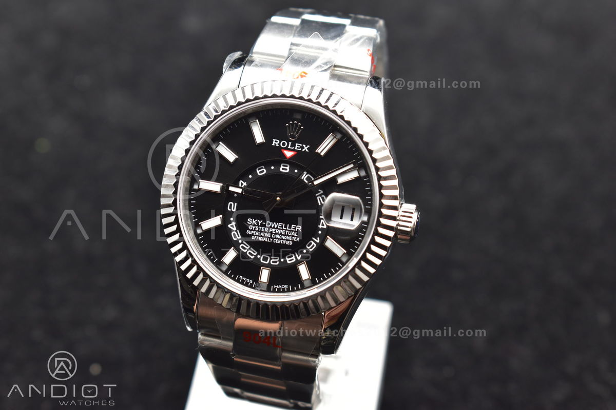 Skydweller SS TWF Best Edition Black Dial on SS Bracelet A23J